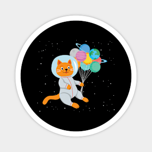 Astronaut Cat Planets Magnet